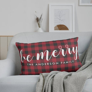 Coussin Rectangle Rouge Fermier Taureau Vérifié Soyez Joyeux Nom de