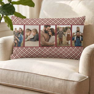 Coussin Rectangle Rouge rustique plaid de Buffalo Cozy Multi Photo