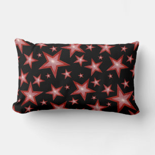Coussin Rectangle Rouge Stars imprimés lumbar noir dos