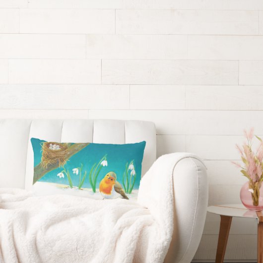 Coussin Rectangle Rouges Robin Spring (Canapé)