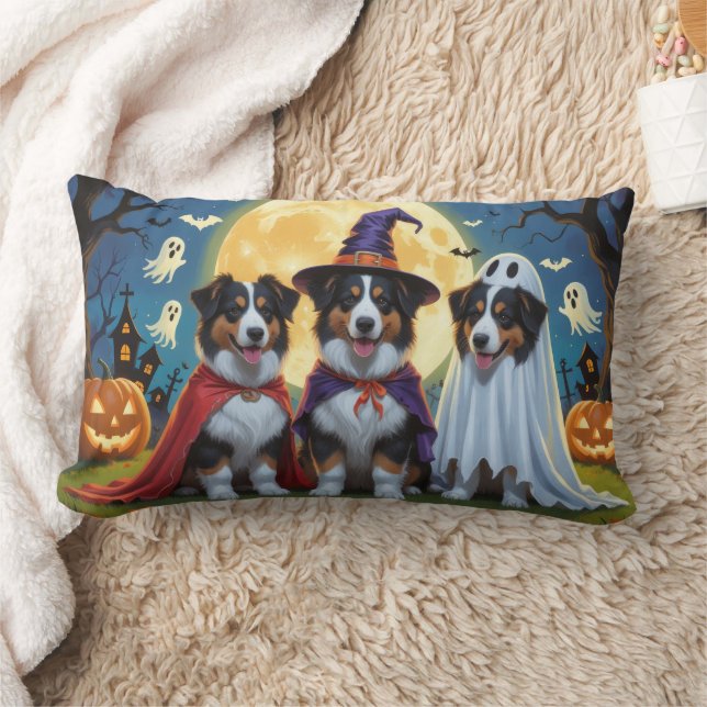 Coussin Rectangle Rough Collie Chiens Citrouille Halloween Funny (Couverture)