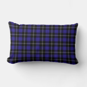 Coussin Rectangle Royal Blue Black Plaid