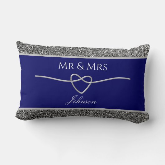 Coussin Rectangle Royal Blue Wedding Favor (Verso)