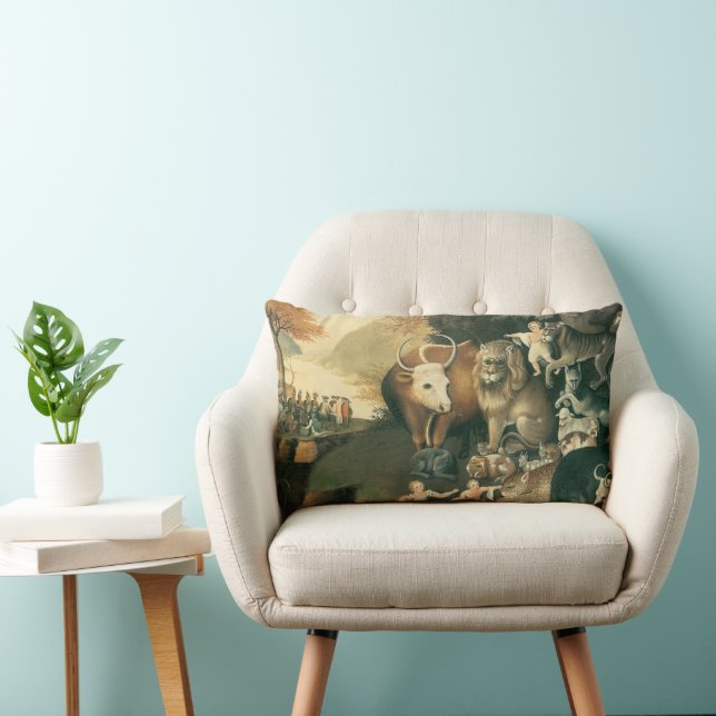 Coussin Rectangle Royaume Pacifique par Edward Hicks Art Populaire V (Chaise)