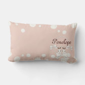 Coussin Rectangle Ruban Rose Pastel et Blanc Cassé Jolis Jumeaux Lap (Verso)