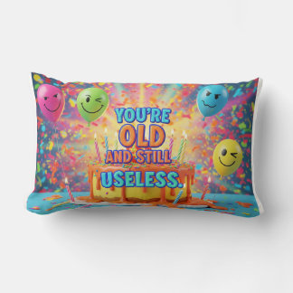 Coussin Rectangle Rude Funny Gâteau d'anniversaire avec message sarc