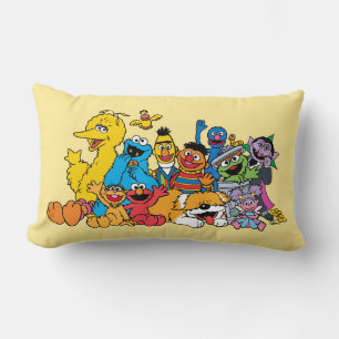Coussin Rectangle Rue Sésame   Portrait du groupe Pals sésame