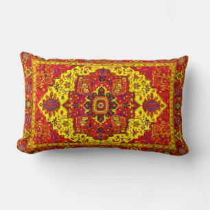 Coussin Rectangle RUG PERSIEN - Rouge et Jaune