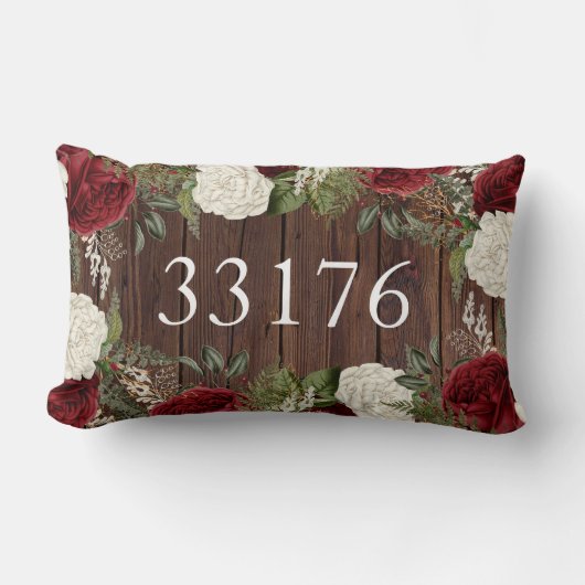 Coussin Rectangle Russe Code Zip Roses Juste Marié Couple (Recto)