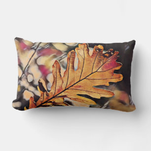 Coussin Rectangle Russe feuille de chêne rouge orange brun jaune