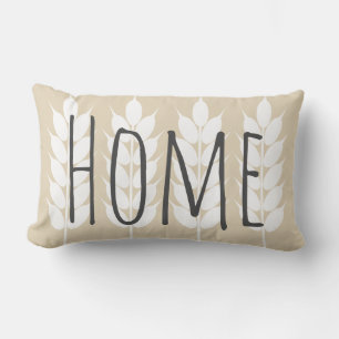 Coussin Rectangle Rustic Country Farmhouse Blé Sprigs Nom de famille