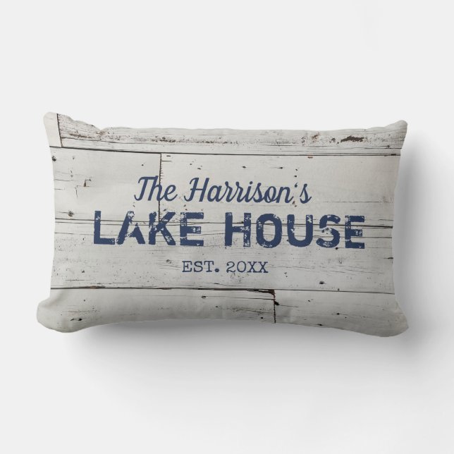 Coussin Rectangle Rustic Farmhouse Custom Nom De Famille Jeter Oreil (Recto)