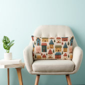 Coussin Rectangle Rustic Festive Christmas Houses Seamless Pattern (Chaise)
