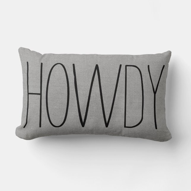 Coussin Rectangle Rustic Grey Howdy (Recto)