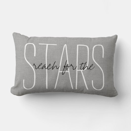 Coussin Rectangle Rustic Grey Reach for the Stars (Recto)