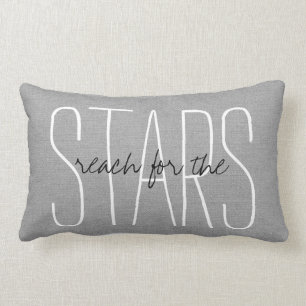 Coussin Rectangle Rustic Grey Reach for the Stars
