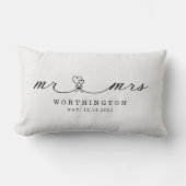 Coussin Rectangle Rustic M. et Mme Newlyted Mariage Gift (Recto)