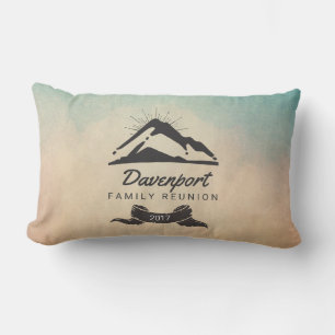 Coussin Rectangle Rustic Mountain Illustration Réunion de famille