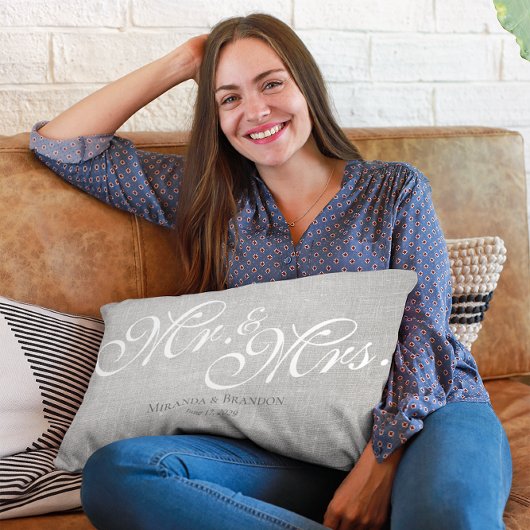 Coussin Rectangle Rustic Simple Moderne M. et Mme Gift Grey
