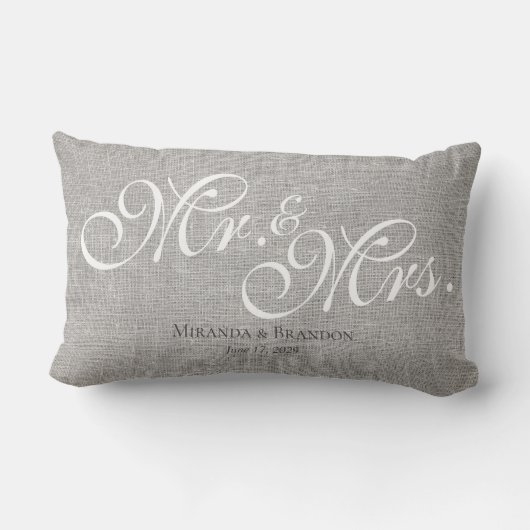 Coussin Rectangle Rustic Simple Moderne M. et Mme Gift Grey (Verso)