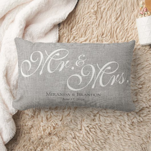 Coussin Rectangle Rustic Simple Moderne M. et Mme Gift Grey (Couverture)