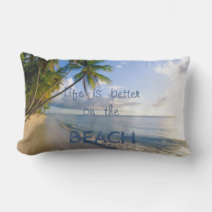 Coussin Rectangle Sable adorable, Mer, Ciel, Plage, Palmier