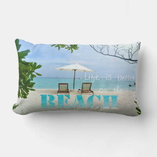 Coussin Rectangle Sable adorable, Océan, Chaises de plage