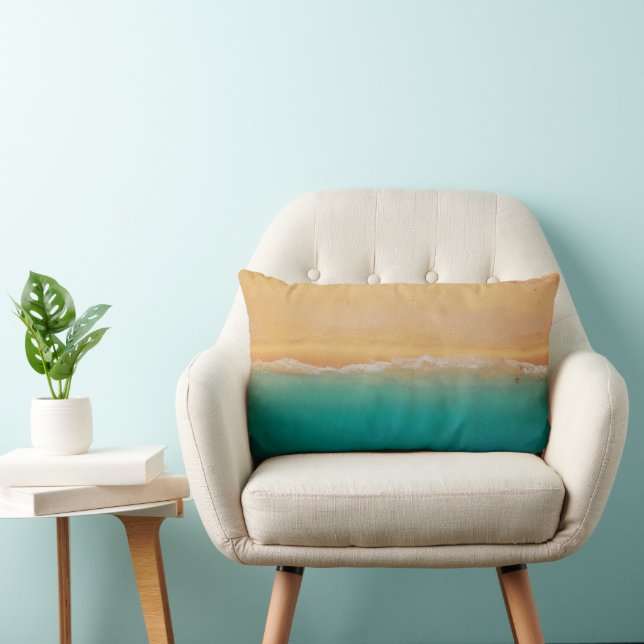 Coussin Rectangle Sable et rivage de la mer Photo (Chaise)