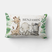 Coussin Rectangle Safari sauvage mignonne Jungle Animaux Verdure (Verso)