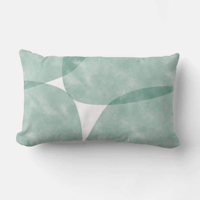 Coussin Rectangle Sage et blanc - Vert moderne (Recto)