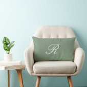 Coussin Rectangle Sage Green Monogramme Mariage initial Cadeau Favor (Chaise)