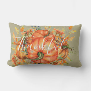 Coussin Rectangle Sage Green & Orange Citrouille Bounty Thanksgiving