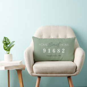 Coussin Rectangle Sage Home Sweet Home Code postal
