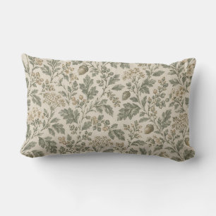 Coussin Rectangle Sage Vert & Ivoire Botanique Français Rustique