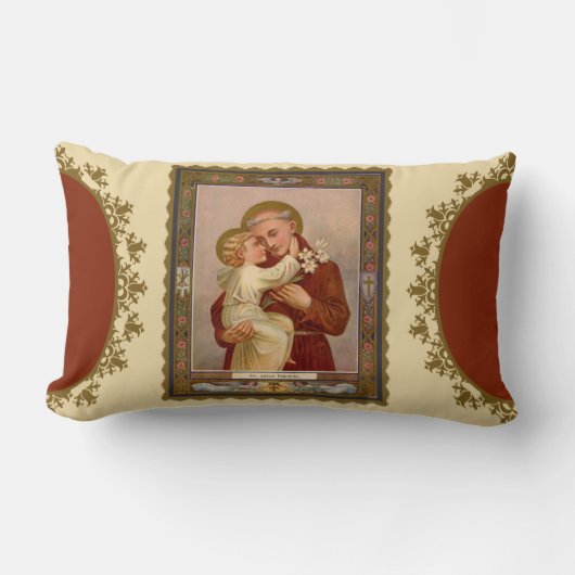 Coussin Rectangle Saint Antoine de Padoue avec Bébé Jésus (Recto)