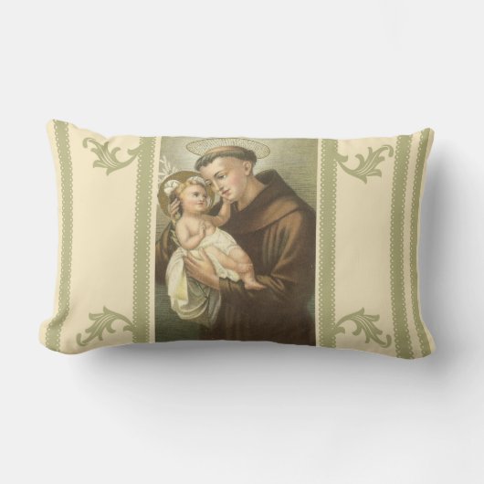 Coussin Rectangle Saint Antoine de Padoue et Bébé Jésus (Recto)