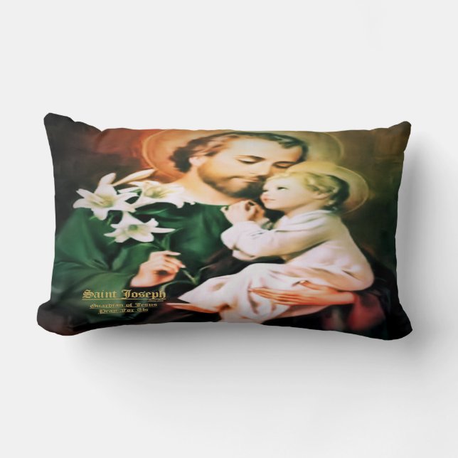 Coussin Rectangle Saint Joseph Guardian de Jésus Jetez l'oreiller (Recto)