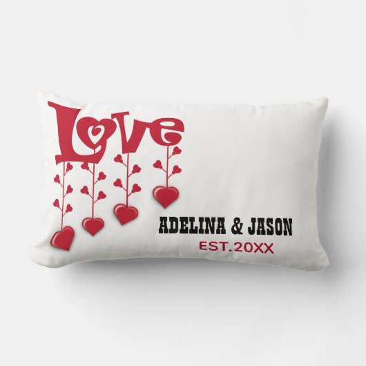 Coussin Rectangle Saint Valentin sur mesure Amour Moderne (Recto)