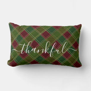 Coussin Rectangle Saison de grâce Thanksgiving Red Green Plaid