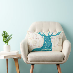 Coussin Rectangle Salle de garçon personnalisée Croisée Arrow Deer