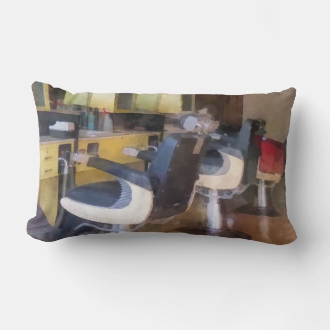 Coussin Rectangle Salon de coiffure de petite ville (Recto)