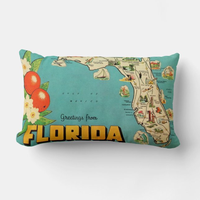 Coussin Rectangle Salutation en Floride (Recto)