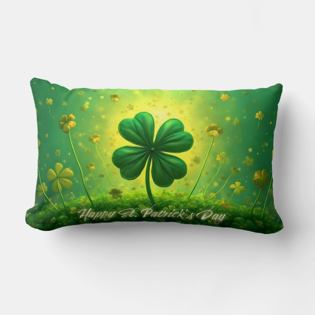 Coussin Rectangle Salutations pour la Saint Patrick's Day (Recto)