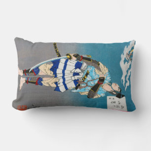 Coussin Rectangle Samouraï tenant un Katana, Tsukioka Yoshitoshi