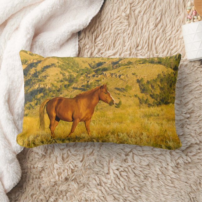 Coussin Rectangle Sanctuaire de chevaux sauvages. (Couverture)