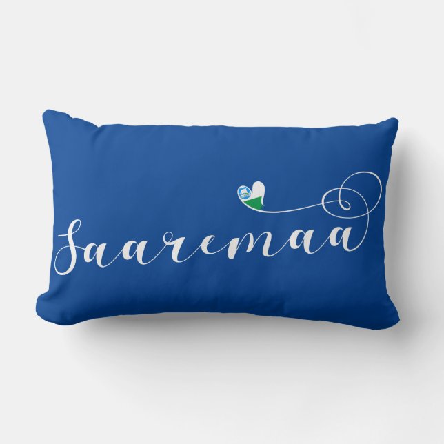 Coussin Rectangle Saremaa, Coeur Drapeau, Estonie (Recto)