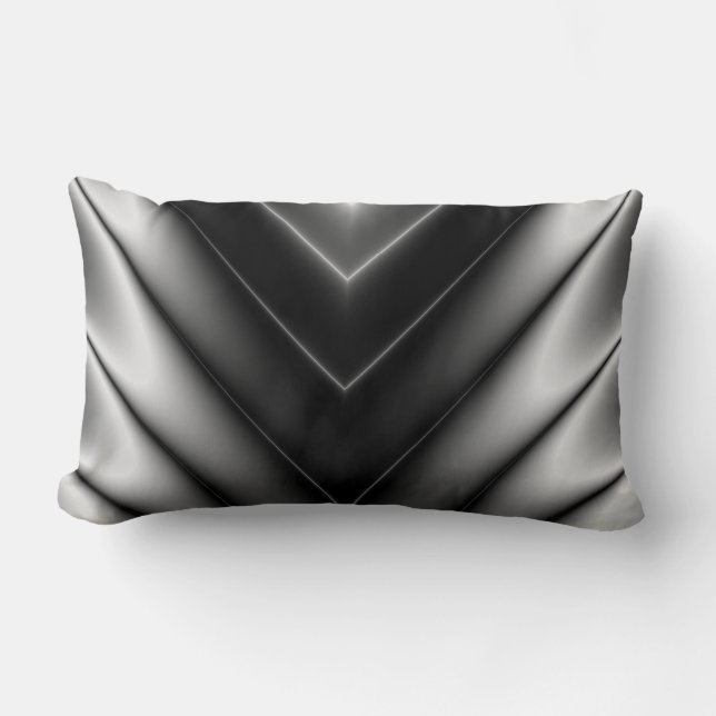 Coussin Rectangle Satin noir brillant en soie (Recto)