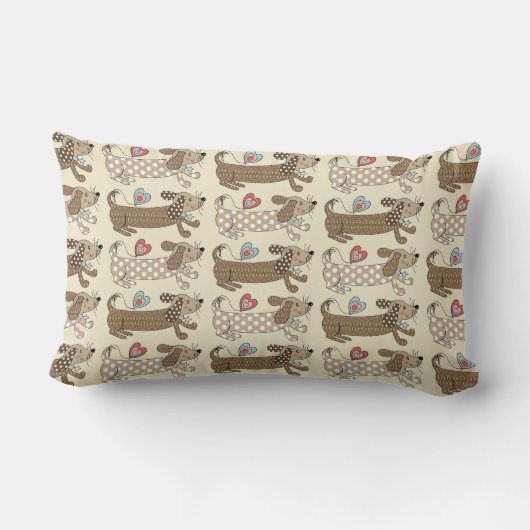 Coussin Rectangle Saucisse personnalisée Chien Dachshund Jeter Couss (Verso)