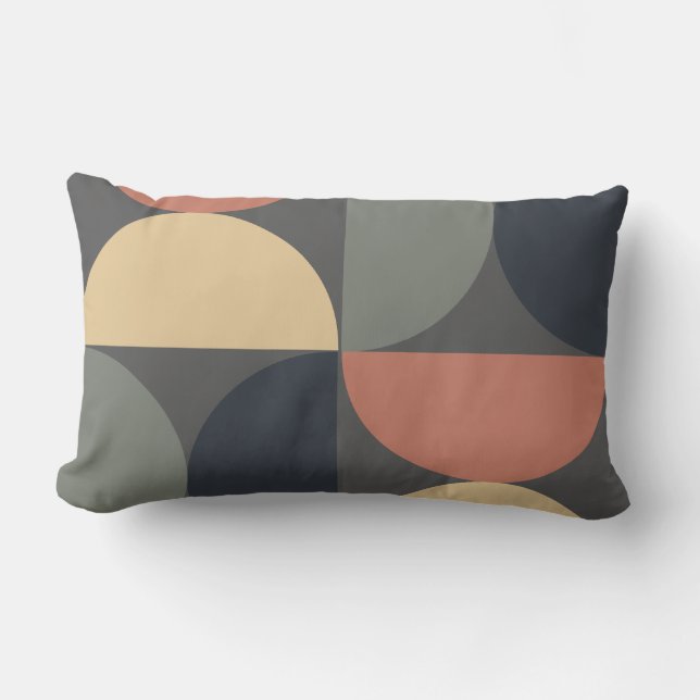 Coussin Rectangle Saumon de charbon moderne du milieu du siècle (Recto)