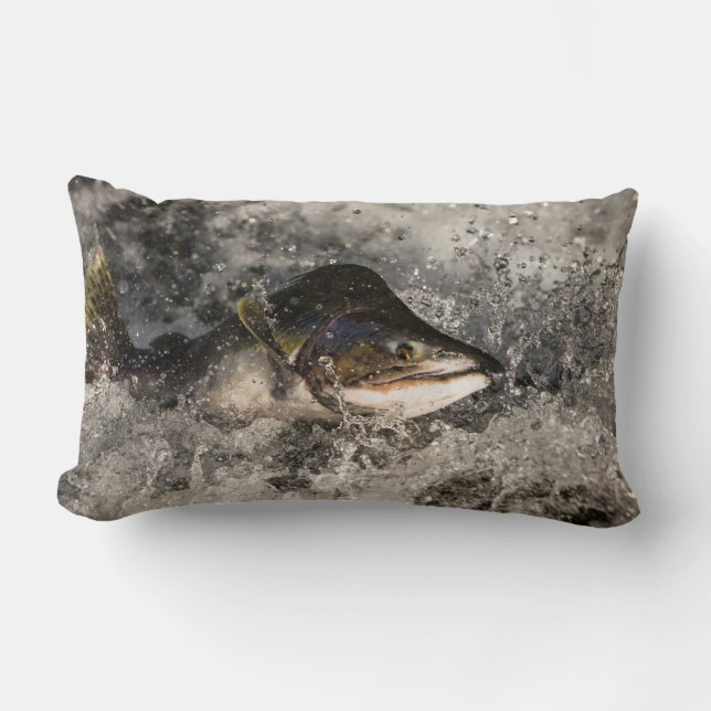 Coussin Rectangle Saumon de saut (Recto)